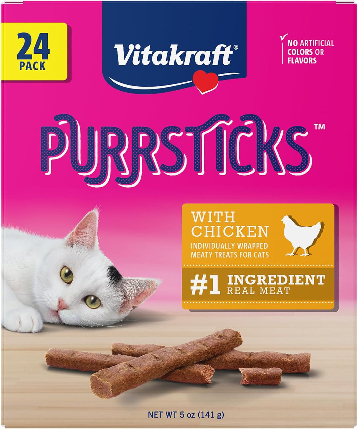 Vitakraft PurrSticks Cat Treat, Chicken Recipe, 6 Count - Image 14
