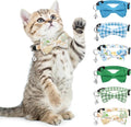 DragonflyDreams 6 Piece Plaid Breakaway Cat Collars front view displaying six different colored pet bow ties.