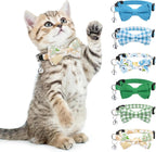 DragonflyDreams 6 Piece Plaid Breakaway Cat Collars front view displaying six different colored pet bow ties.