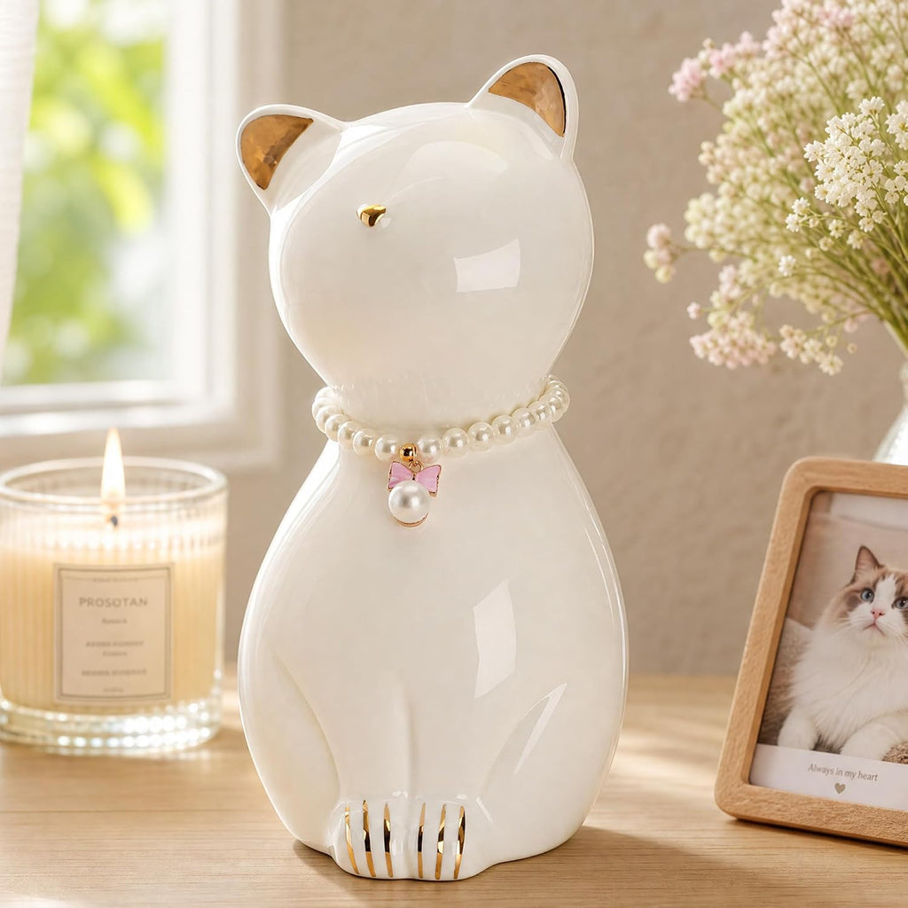Cat Urns for Ashes, Elegant Ceramics Pets Cremation Keepsake - Image 8