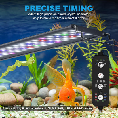 Seaoura fish tank light displaying sunrise color mode