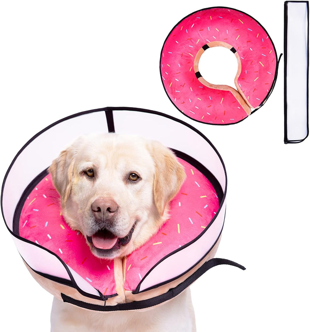 Inflatable Dog Cone Collar with Enhanced Anti-Licking, Soft Neck Donut for Dogs Cats, Recovery Pet Cone Collar After Surgery for Large Medium Small Dogs... (Watermelon, Large) - Image 9