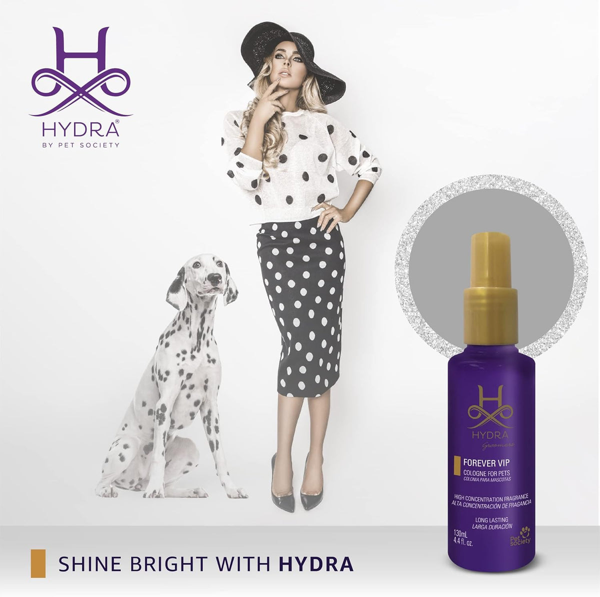 Hydra Forever VIP long lasting deodorizing spray for dogs and cats.
