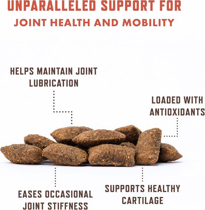 Close up of Rocco and Roxie cat supplements showing crunchy chew texture
