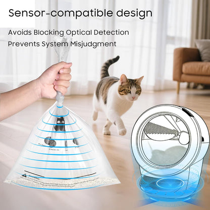 Odor controlling pre separated cat waste drawer liners for automated litter boxes