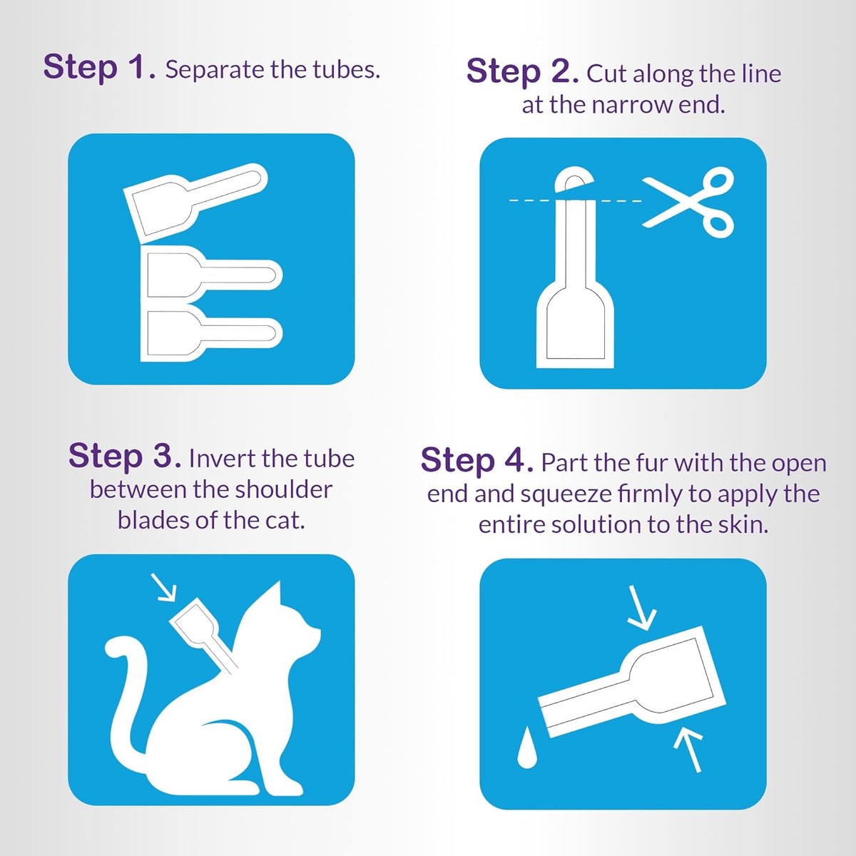 ProElobara large cat topical parasite control six pack vials sorted neatly on plain background
