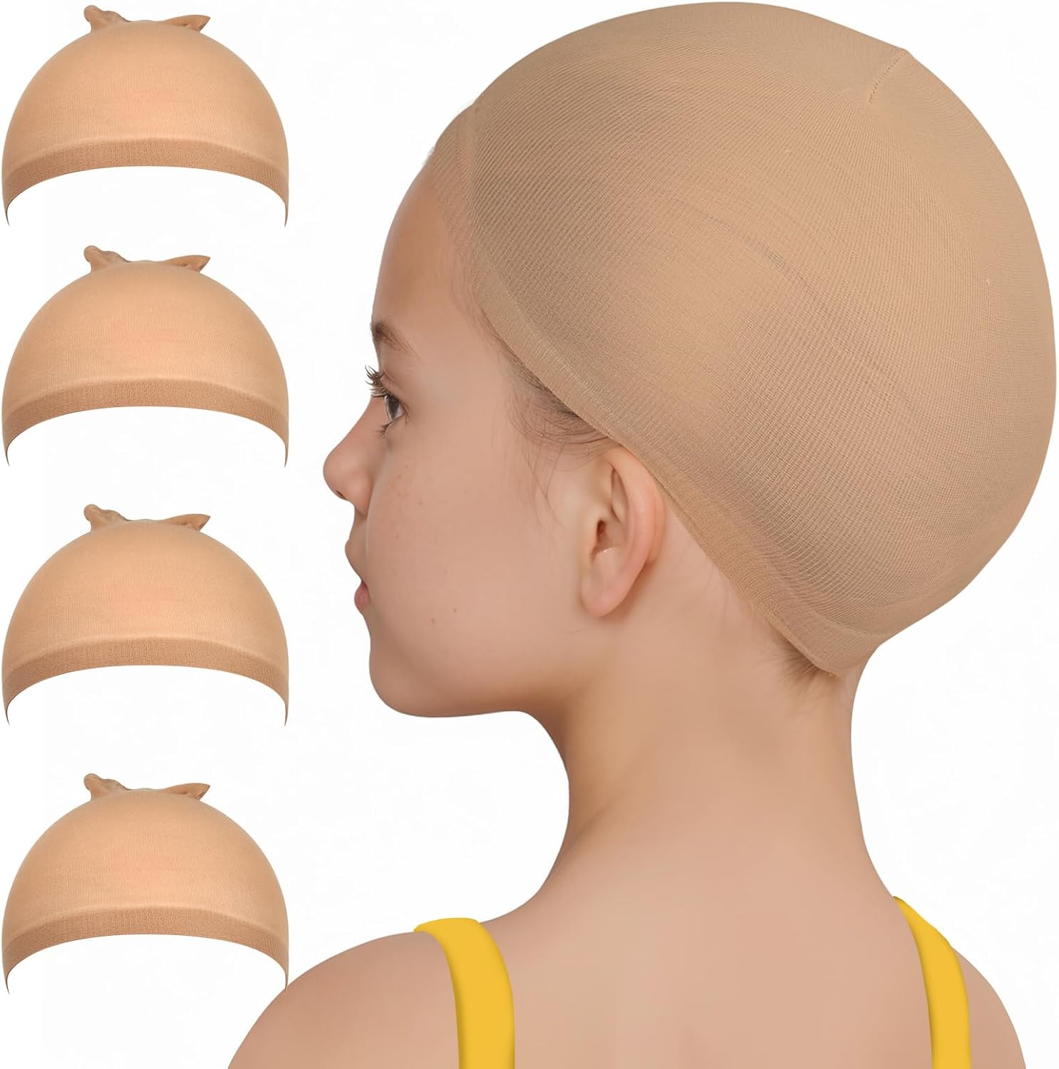 Fandamei Kids Light Brown Wig Cap front view