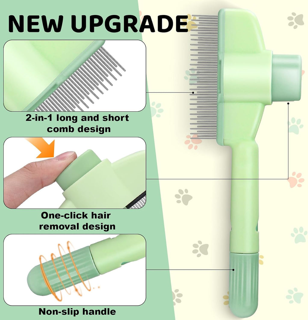 Xangnier pet hair removal comb one click mechanism releasing trapped fur