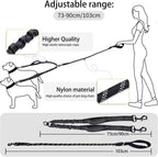 Two pet walking leash highlighting the lower traffic control handle