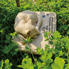 Youruitom pet grave marker showcasing realistic stone textured finish.