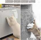 Application of cat scratch guard on fabric sofa corner