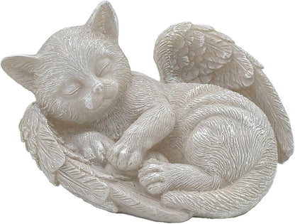 Small Cat Memorial Stone Commemorates Our Lost Fur Baby,Peaceful Sleeping Cat Angel Statue for Garden,Indoor,Pet Grave Markers,and Loss of Cat Sympathy Gift(Gray) - Image 11