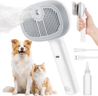 Pecute Self-Cleaning Steam Dog Cat Brush for Heavy Shedding/Long Coats | Gentle, Undercoat removal & smoothing, Shedding control, For water-anxious pets, 2 cool mist modes, XL tank, 240-min runtime - Image 11