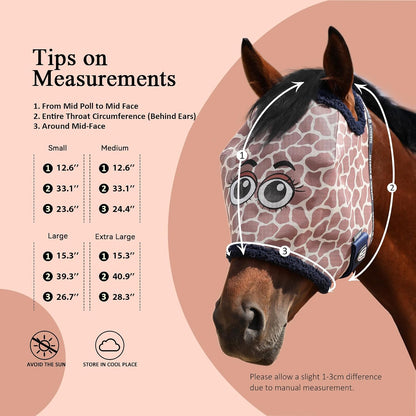 Authentic Harrison Howard horse fly mask giraffe design pack