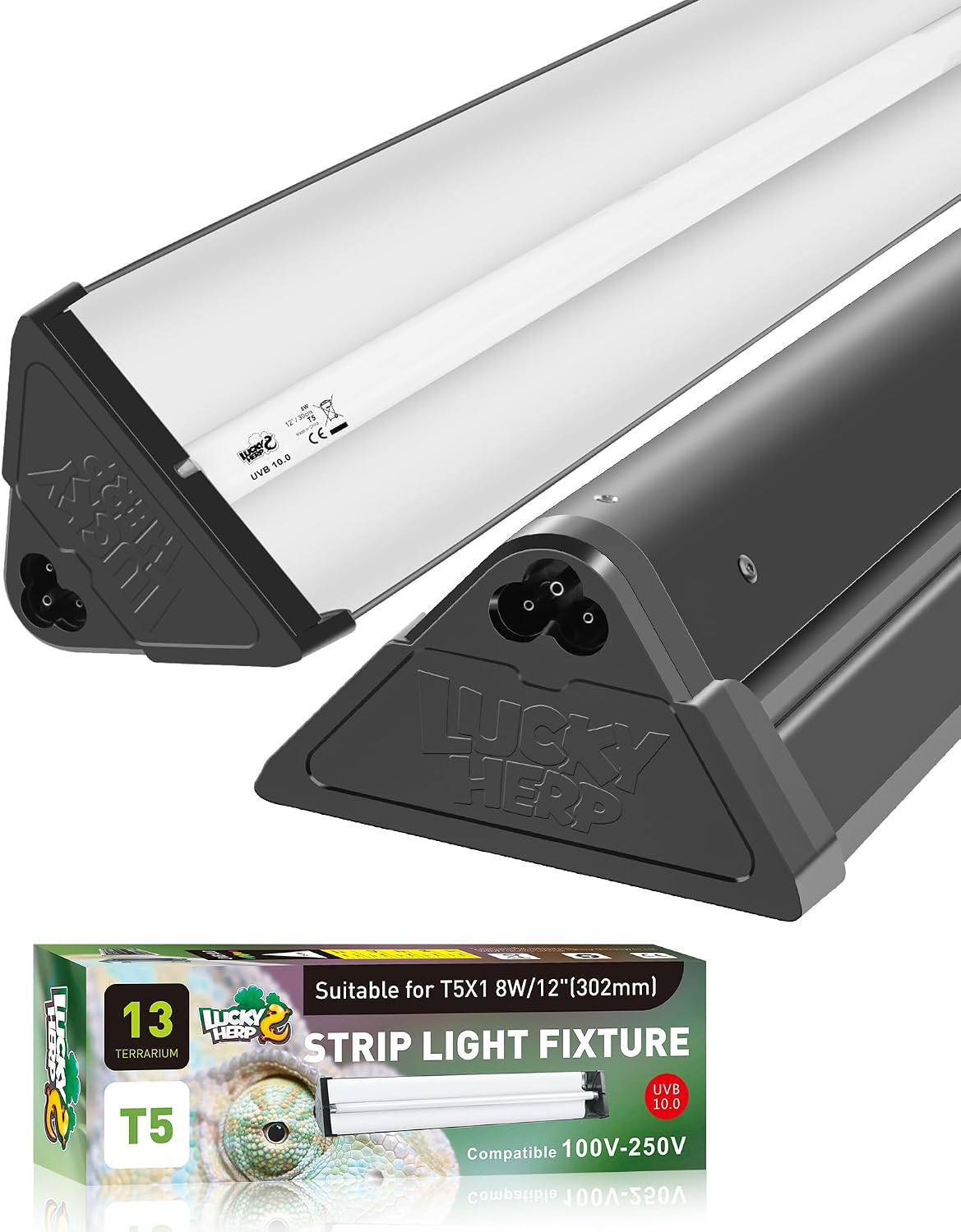 LUCKY HERP T5 Reptile Light Fixture Combo Kit 24W (New Upgrade), UVB Reptile Light Fixture with Desert UVB 10.0 22" Fluorescent Tube, UVA UVB Reptile Light for Lizard, Bearded Dragon, Tortoise - Image 10