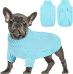 Queenmore Small Dog Pullover Sweater, Cold Weather Cable Knitwear, Classic Turtleneck Thick Warm Clothes for Chihuahua, Bulldog, Dachshund, Pug, Yorkie (Pink, Small) - Image 15