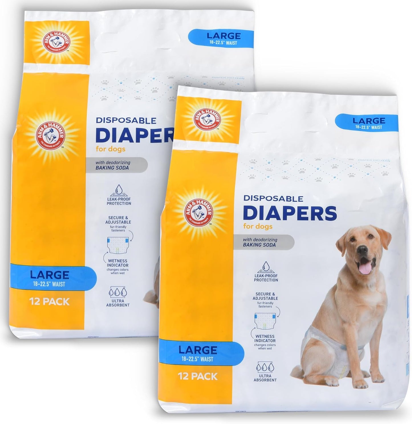 Arm & Hammer for Pets Disposable Female Dog Diapers with Odor Control and Wetness Indicator, Leak Resistant Dog Diapers for Incontinence and Heat Cycles, Size Medium 16.5-21 in Waist, 12 Count - Image 9