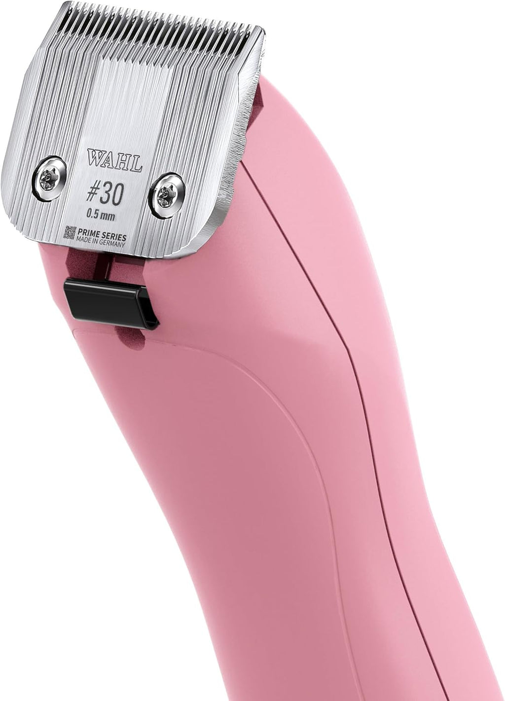 Close up of the precision ground cool running blade on Wahl animal clipper