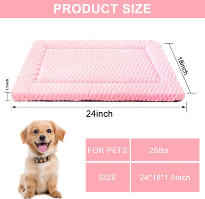Sunshe reversible pet crate liner pink top view cozy dog mattress