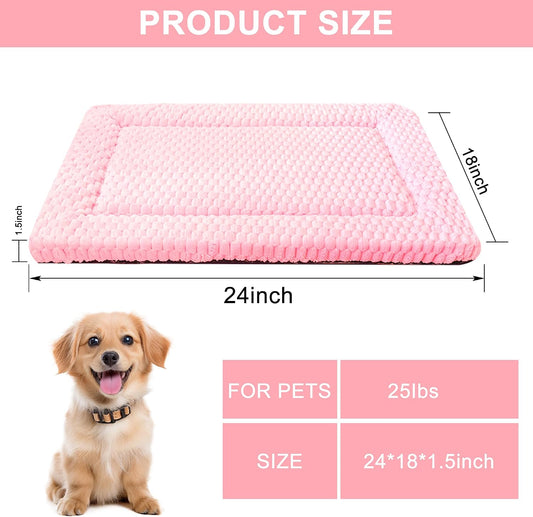 Sunshe reversible pet crate liner pink top view cozy dog mattress