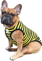 iChoue French Bulldog 100% Breathable Cotton Striped T Shirts Halloween Vest Clothes for Small Dogs Tank Tops Puppy Frenchie Pug English Boston Terrier Pitbull Pink White Stripes - Medium - Image 14
