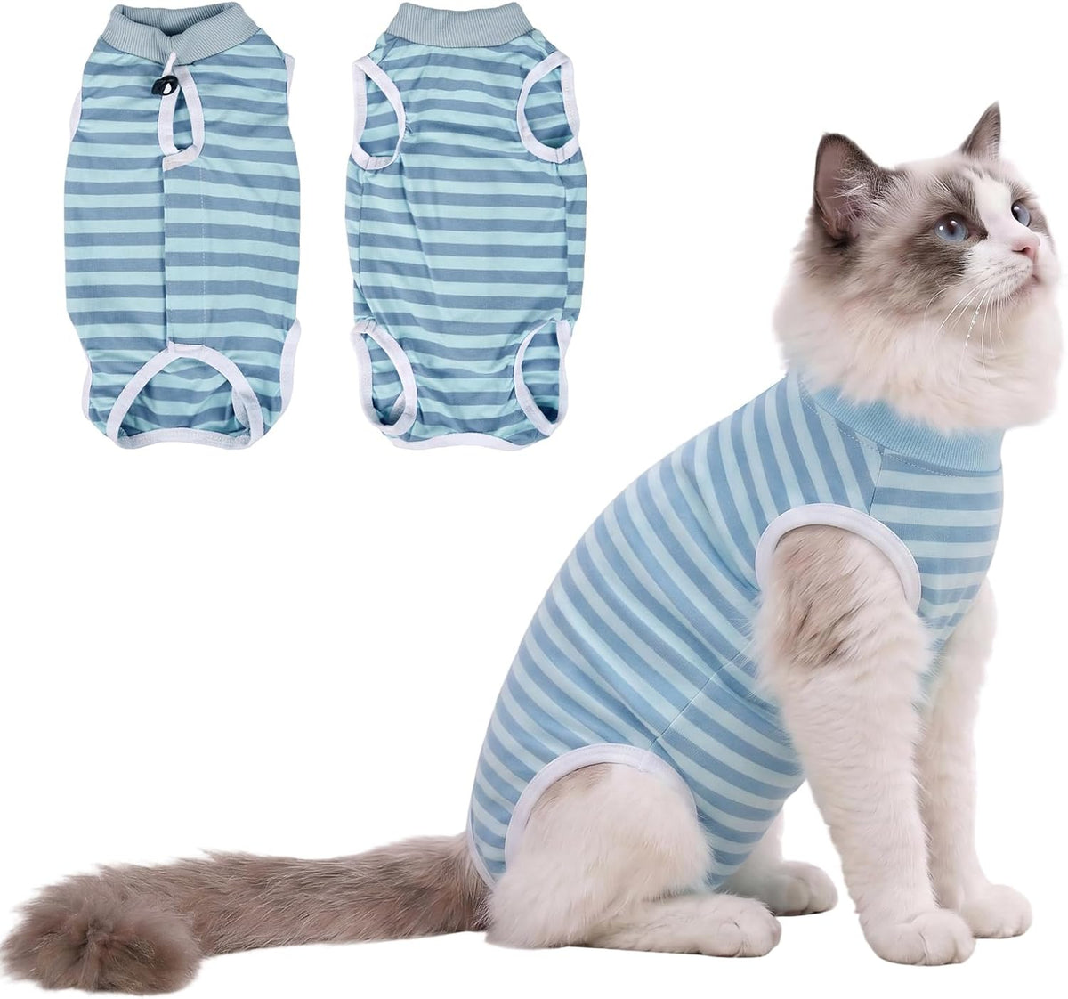 Cat Surgery Recovery Suit for Female Spay Male Neuter, Anti Licking Surgical Onesie for Skin Diseases, Soft Breathable Bodysuit Shirt Pajamas for Abdominal Wound, E-Collar & Cone Alternative - Image 10