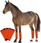 FOXLVDA Horse Fly Boots - Fly Boots for Horses Set of 4, Comfortable Horse Leggings, Mesh Material Design with Metal Support Bars for Reduces Stomping & Leg Fatigue (4, Green, Large) - Image 13