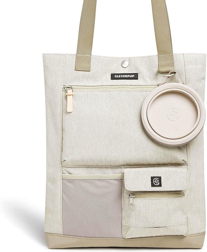 Cleverpup dog training and outdoor adventure tote bag showing cleanable base.