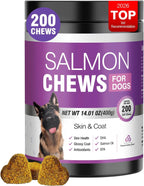 Omega 3 Skin and Coat Supplement for Dogs 200 Chews Dog Fish Oil Supplements with EPA & DHA Fatty Acids Dry Skin Relief for Dogs Shedding Allergy Itching Promotes Heart Hip Joint Health - Image 9