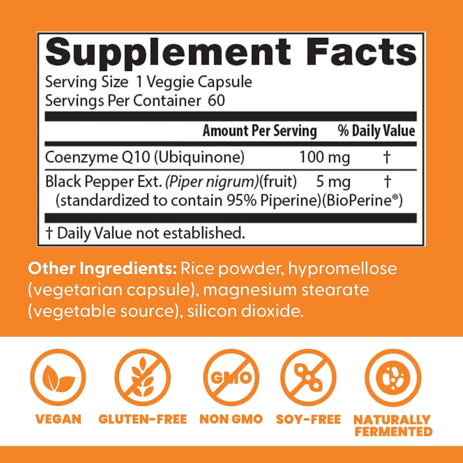 Imported USA antioxidant supplement bottle focusing on patented BioPerine absorption technology