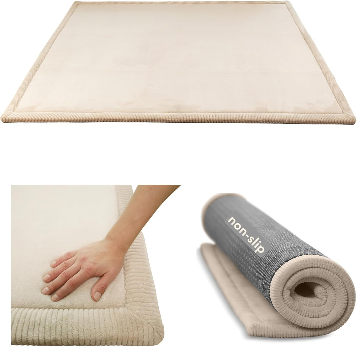 Hakuna Matte CloudSoft memory foam mat beige front view