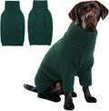 IECOii XXL dog sweater green thermal knit front view winter pet apparel