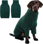 IECOii XXL dog sweater green thermal knit front view winter pet apparel