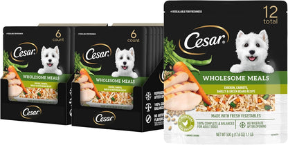 Cesar Wholesome Meals Chicken, Carrots, Barley & Green Beans Wet Dog Food, 17.6 oz. Pouch (6 Count) - Image 10