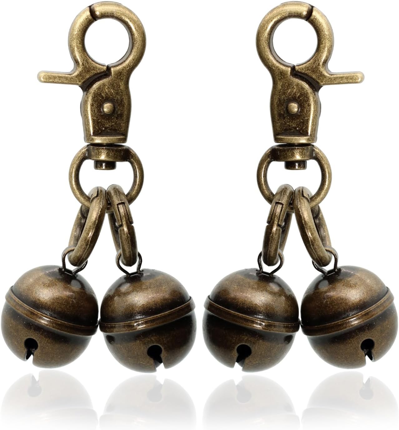 Kittail imported pure copper bell package contents showing the vintage bronze tracking charms