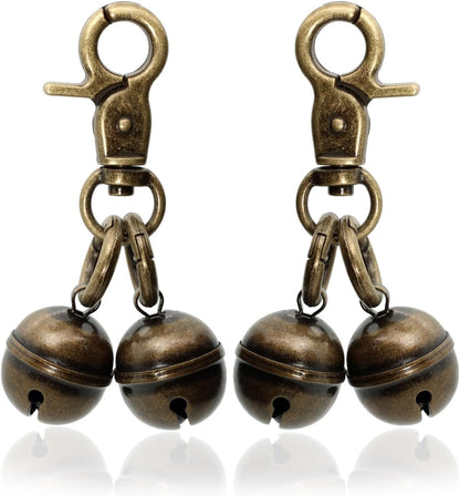Kittail imported pure copper bell package contents showing the vintage bronze tracking charms