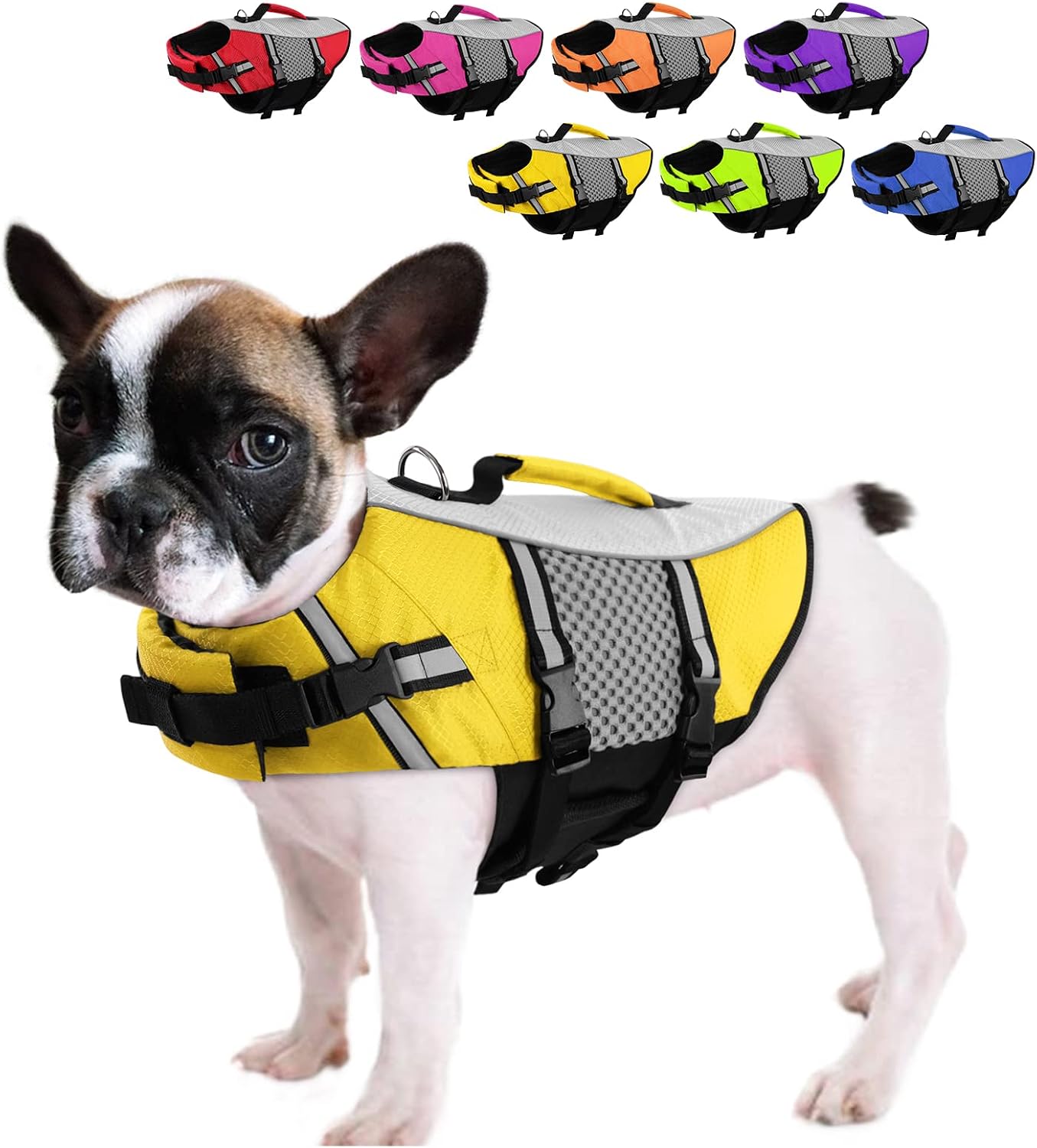Queenmore Dog Life Jacket Swimming Vest Small Medium Dogs Neoprene Water Boating Life Preserver Lightweight Reflective Cat Puppy Kayaking Lifesaver for French Bulldog,Yorkie Terrier,Bichon(Pink,S) - Image 14