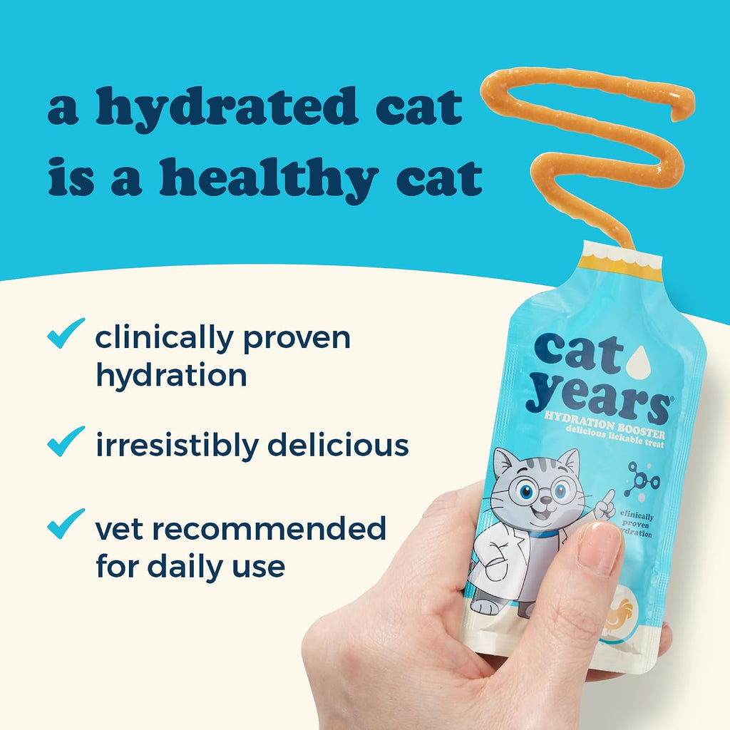 Cat Years hydration booster squeeze tube packaging