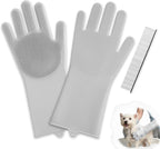 DELOMO Pet Grooming Gloves 1 Pair: Soft and Gentle Silicone Dog Washing Gloves - Bathing Scrubber Brush Mitt Grooming Shedding Fur Removal Massage for Dogs/Cats/Horse, Purple - Image 9