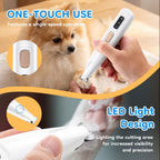 Close up of the 0.7-inch stainless steel blades with rounded edges on the Mcbazel animal trimmer
