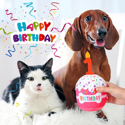 Dansydaisy imported canine birthday party decoration prop cake toy close up