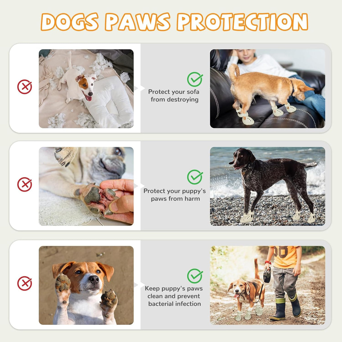 Reflective elements on Tewiwap dog booties for night safety