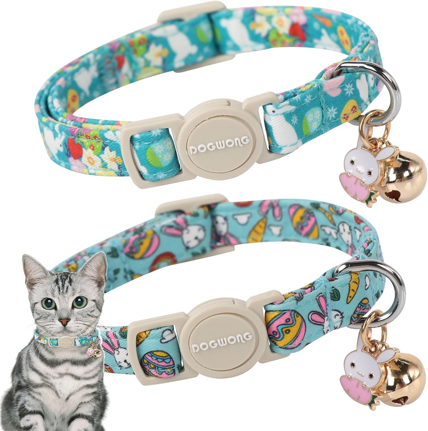 DOGWONG natural hemp puppy and kitten collar pack demonstrating how easily the metal bell detaches.