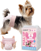 Dono Disposable Pull It Up Female Dog Diapers, 360 degrees Stretchy Waist Puppy Diapers, Super-Absorbent Doggie Diapers with Rapid-Dry Technology Leak-Proof Design for Doggy in Heat Period, S 10 Pcs - Image 10