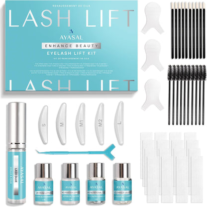 AYASAL Lash Lift Kit front view of the packaging and starter set bottles