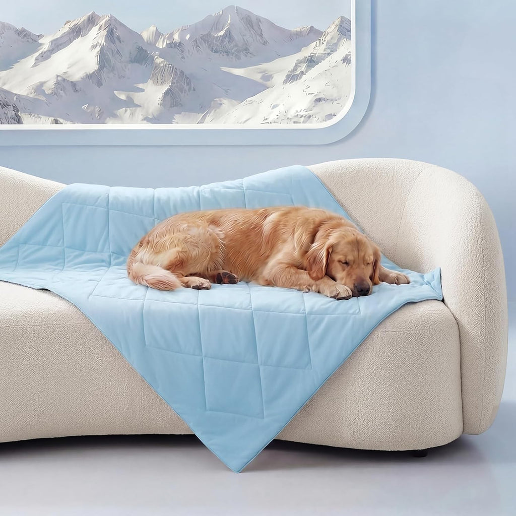 Luciphia Premium Cooling Dog Blanket for Small Medium Dogs Q-max>0.4 Washable Self-Cooling Cat Pet Mat Puppy Breathble Calming Throw for Beds Couches(Light Grey,29x40 inches) - Image 9