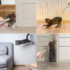 TBTeek rechargeable kitten pointer light showcasing the five adjustable red patterns for exercise.