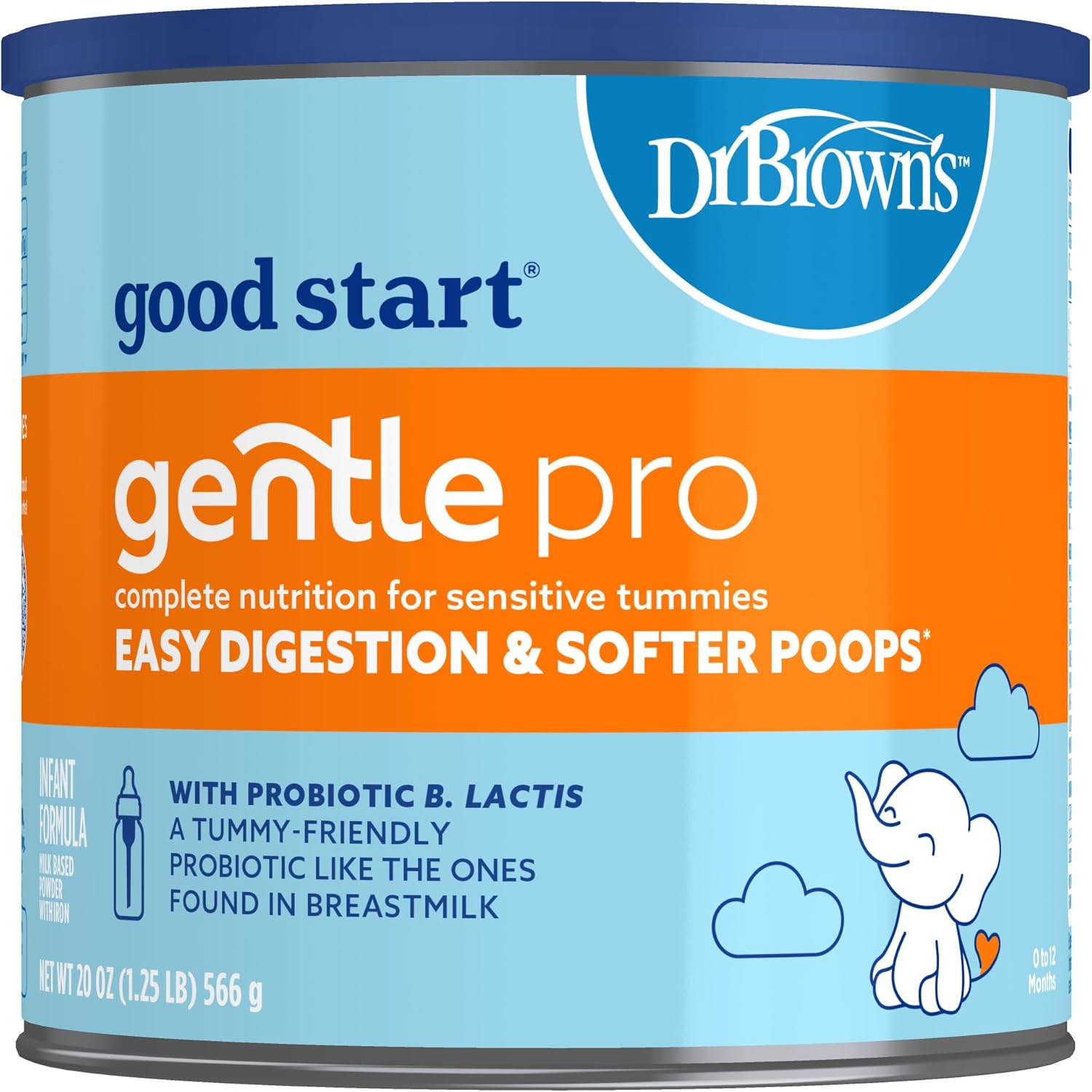 Good Start Dr. Brown’s Gentle Pro baby formula powder twenty ounce container front view