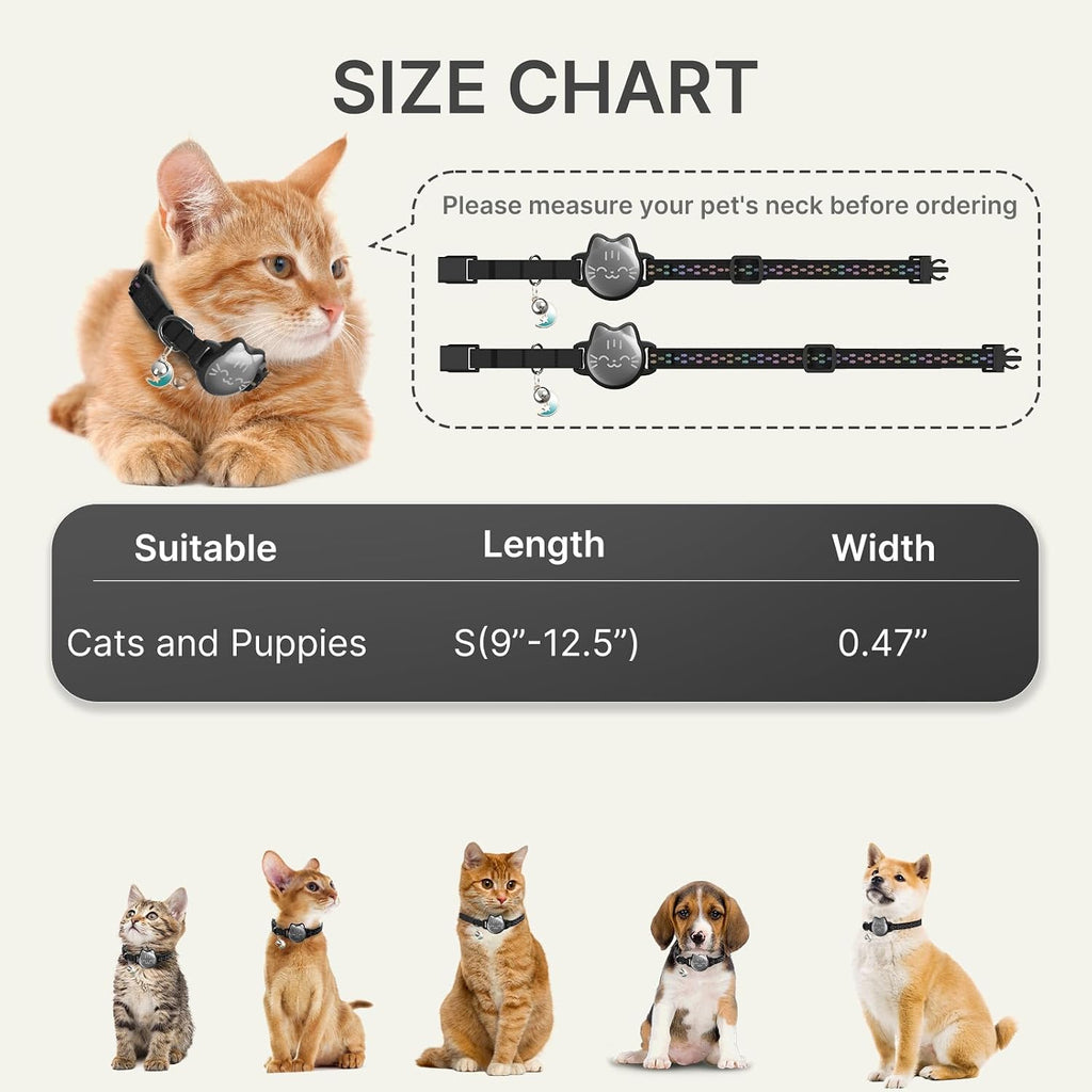 AirTag Cat Collar: Reflective Breakaway Collar, Hidden AirTag Holder - Image 5
