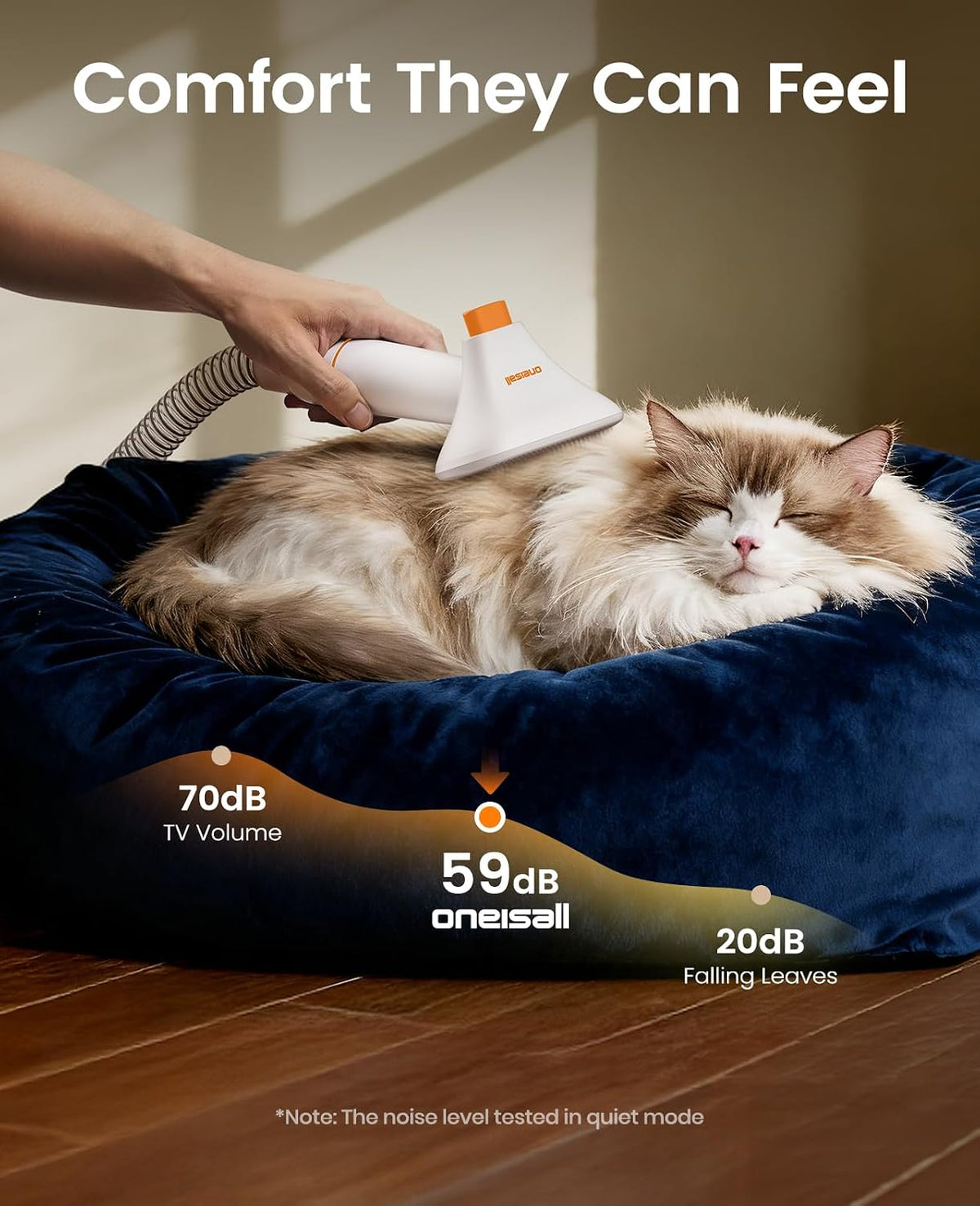 Oneisall pet grooming kit side angle displaying the compact corded electric motor housing.